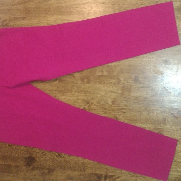 NWT Cotton Blend Pink Pull on Pants Slimmy Ankle High Rise Fit 8 - Picture 3 of 7